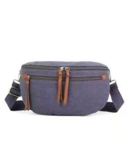 Pochete casual de lona com zíper