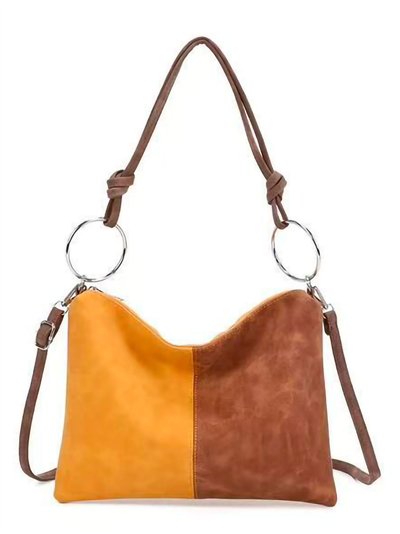 Two-tone hobo shoulder bag
