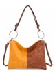 Two-tone hobo shoulder bag