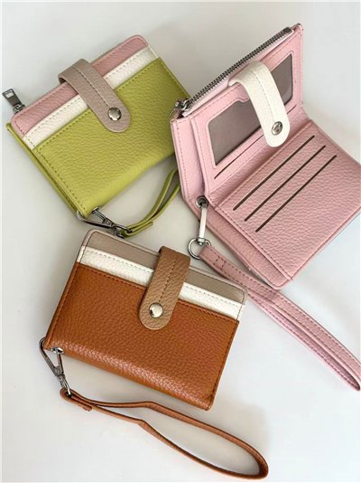 Monedero tarjetero bicolor con asa