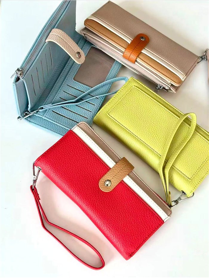 Billetero largo bicolor con asa