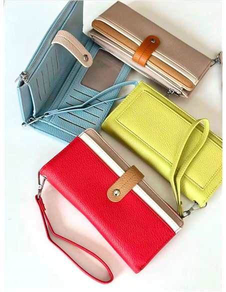 Billetero largo bicolor con asa