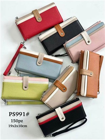 Billetero largo bicolor con asa 2