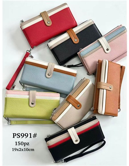 Billetero largo bicolor con asa