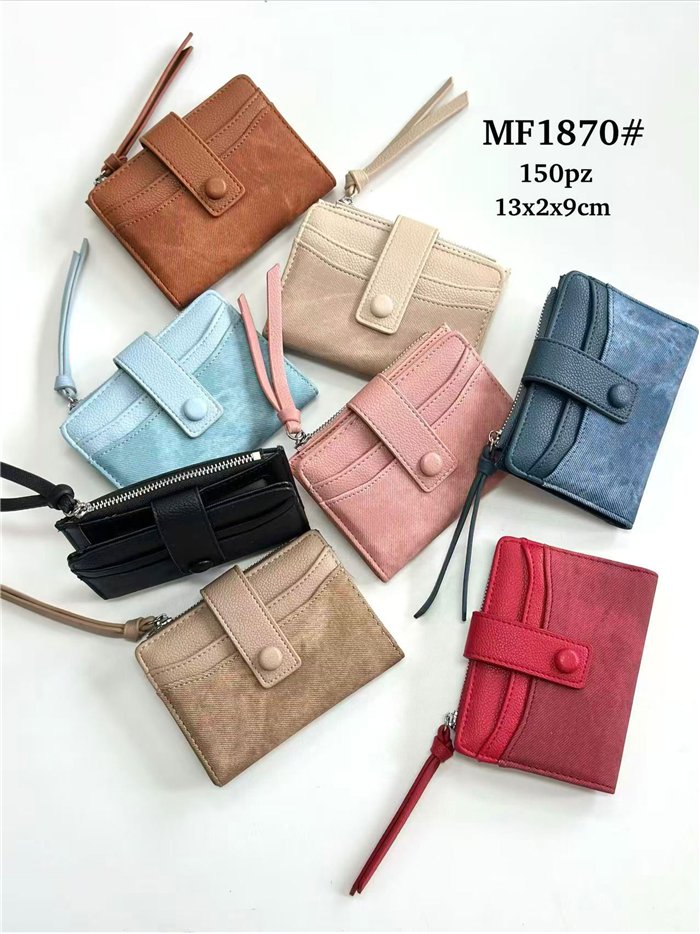 Monedero tarjetero bicolor