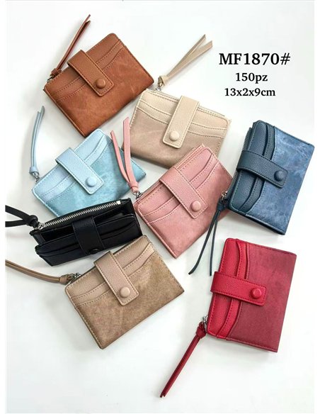 Monedero tarjetero bicolor