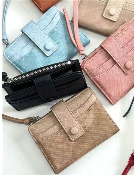 Monedero tarjetero bicolor