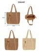 Large raffia tote bag with tassel