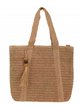 Large raffia tote bag with tassel