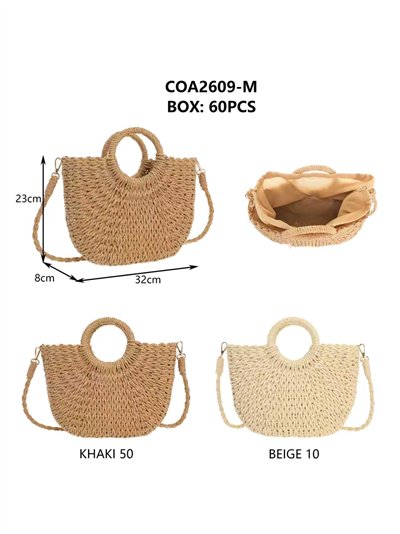 Sac à main en raphia avec anse ronde 2