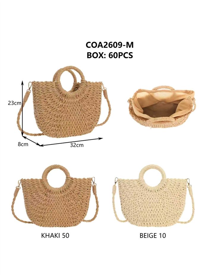 Sac à main en raphia avec anse ronde