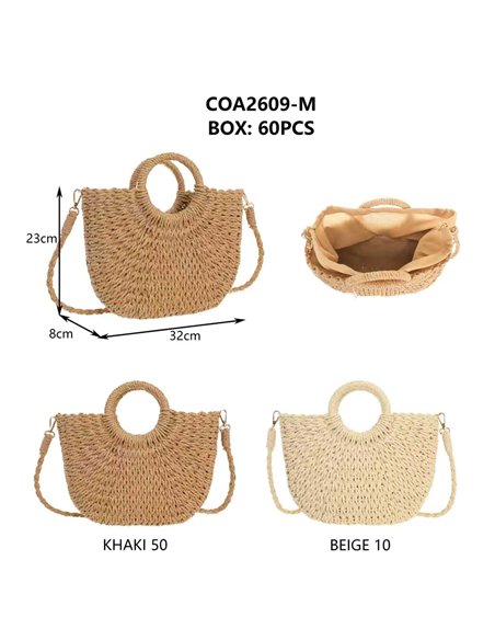 Sac à main en raphia avec anse ronde