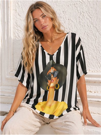 Oversized printed top