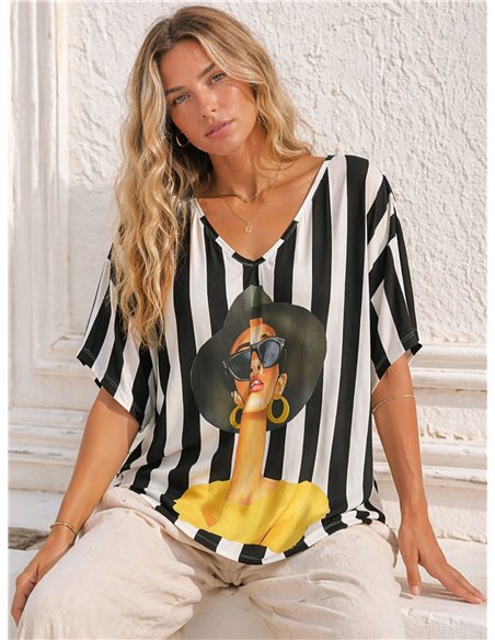 Oversized printed top