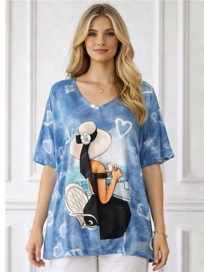 T-shirt oversize stampata