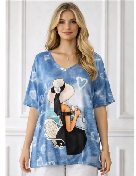 T-shirt oversize stampata