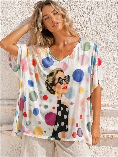 Oversized printed top