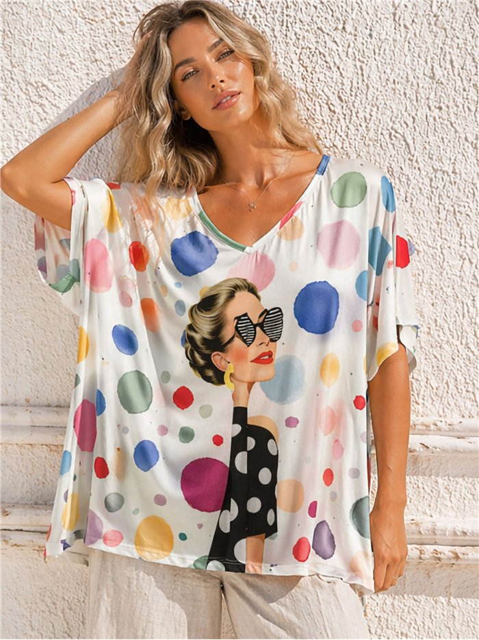 Oversized printed top