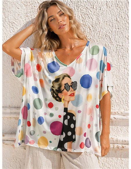 Oversized printed top