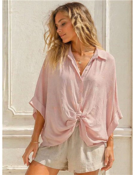 Camisa nudos con botones joya