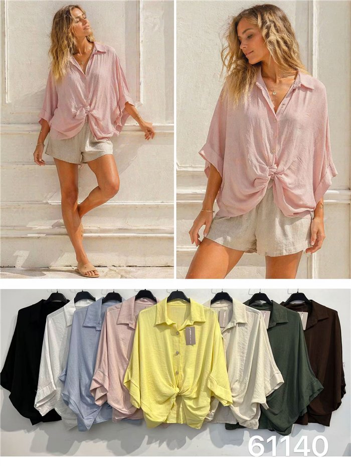 Camisa nudos con botones joya