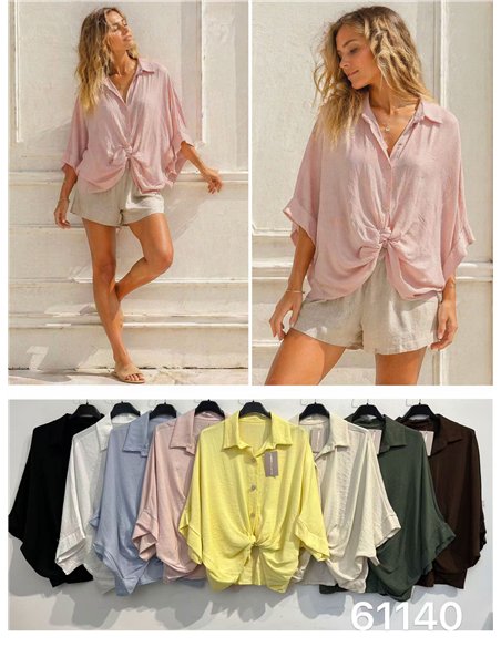 Camisa nudos con botones joya