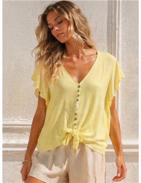 geknotete Bluse mit Knöpfen