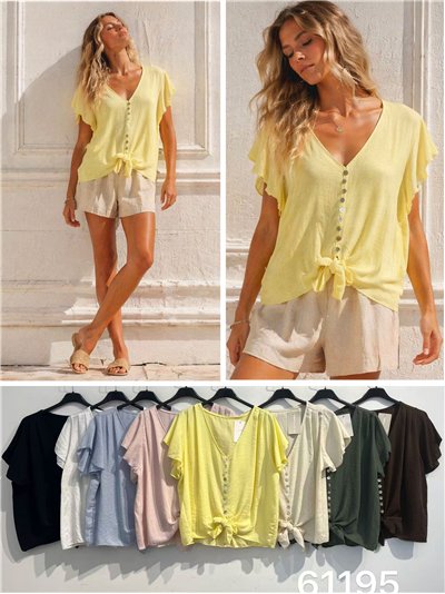 geknotete Bluse mit Knöpfen 2