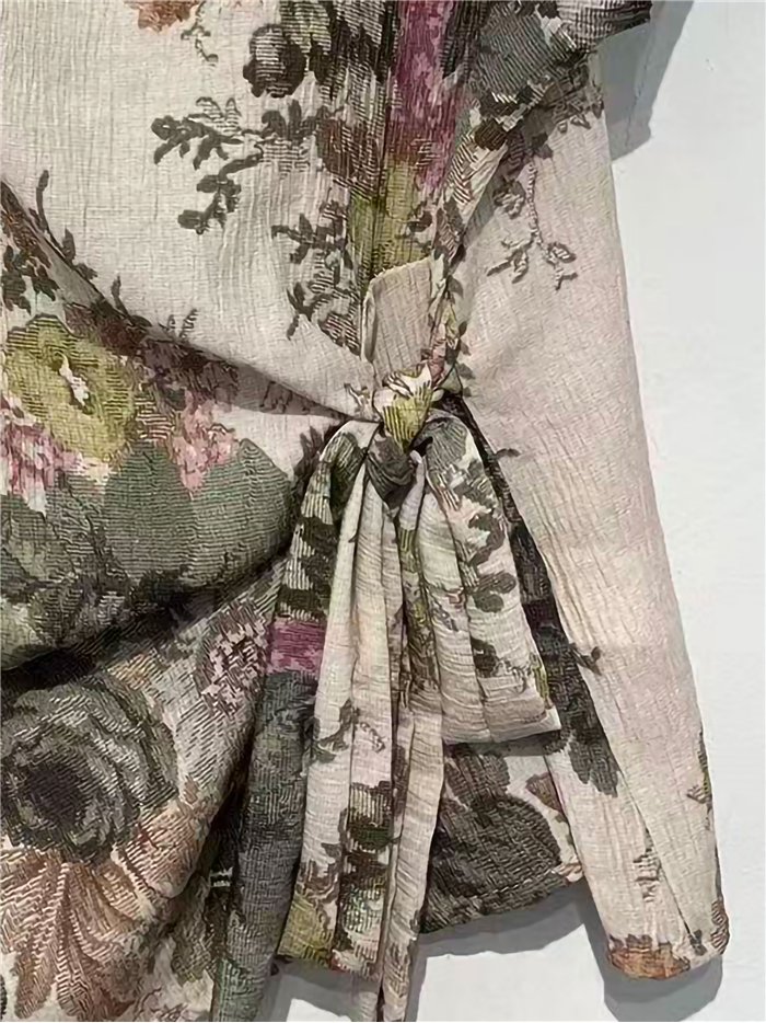 Floral blouse with side knot