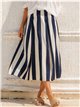 Striped midi skirt