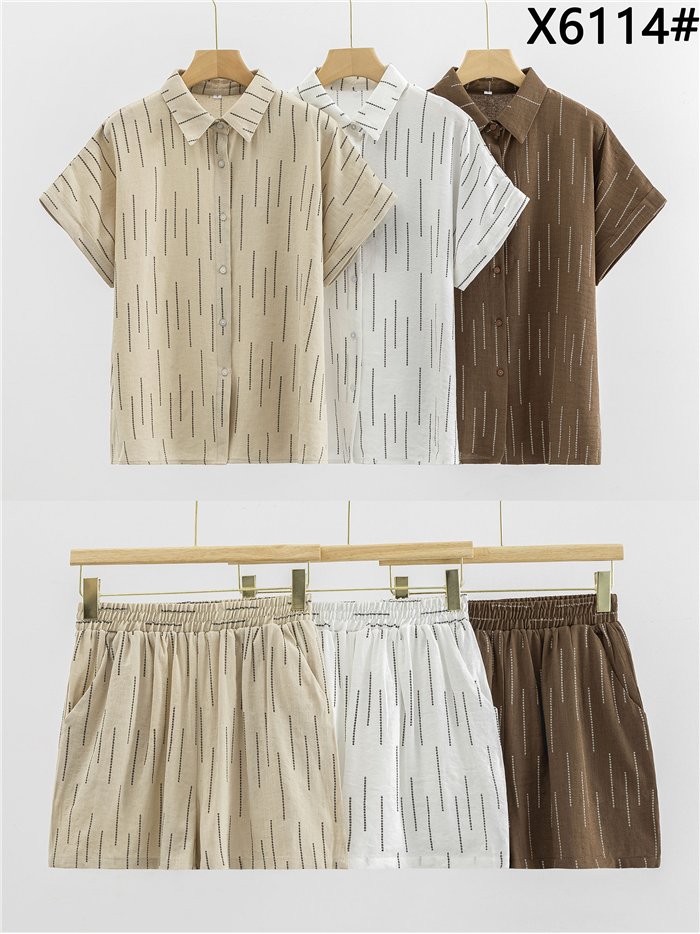 Conjunto camisa estampado lino y short