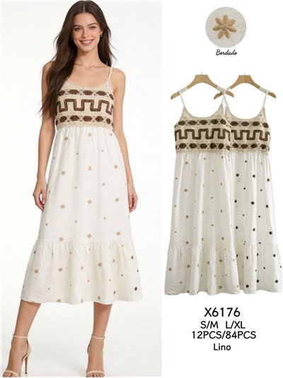 Vestido bordado crochet de tirantes 2