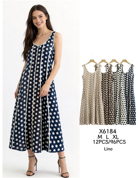 Vestido largo lunares