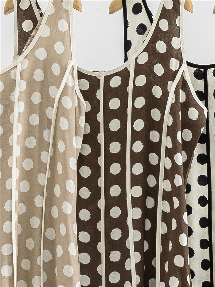 Vestido largo lunares