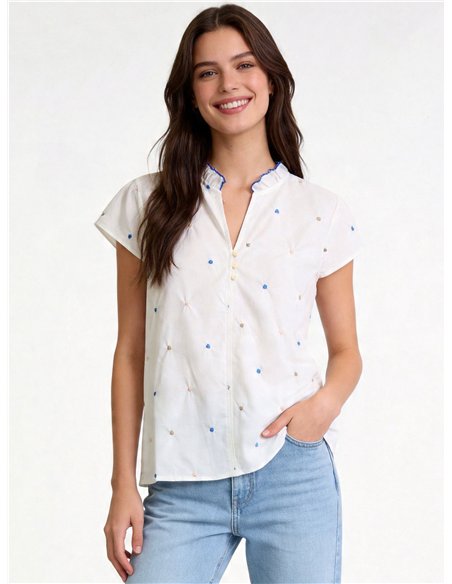 Blusa corazoncitos bordados multicolor