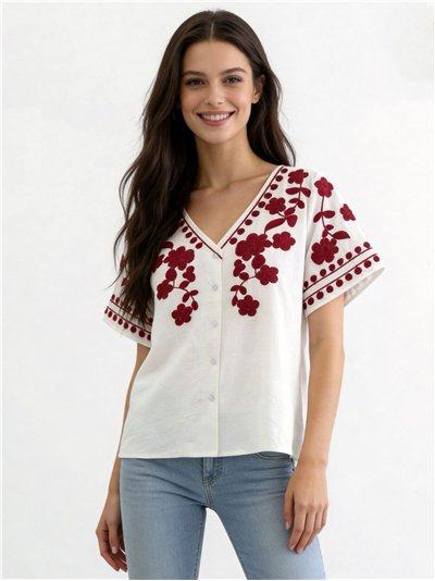 Blusa bordada floral