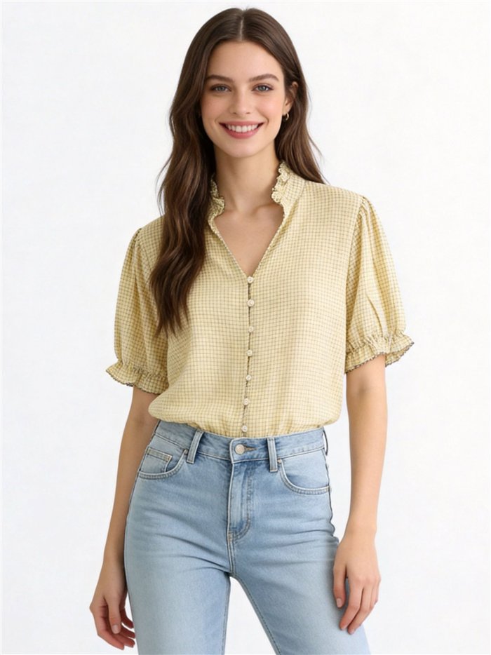Blusa vichy con volante
