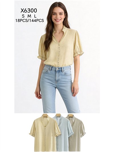 Blusa vichy con volante 2