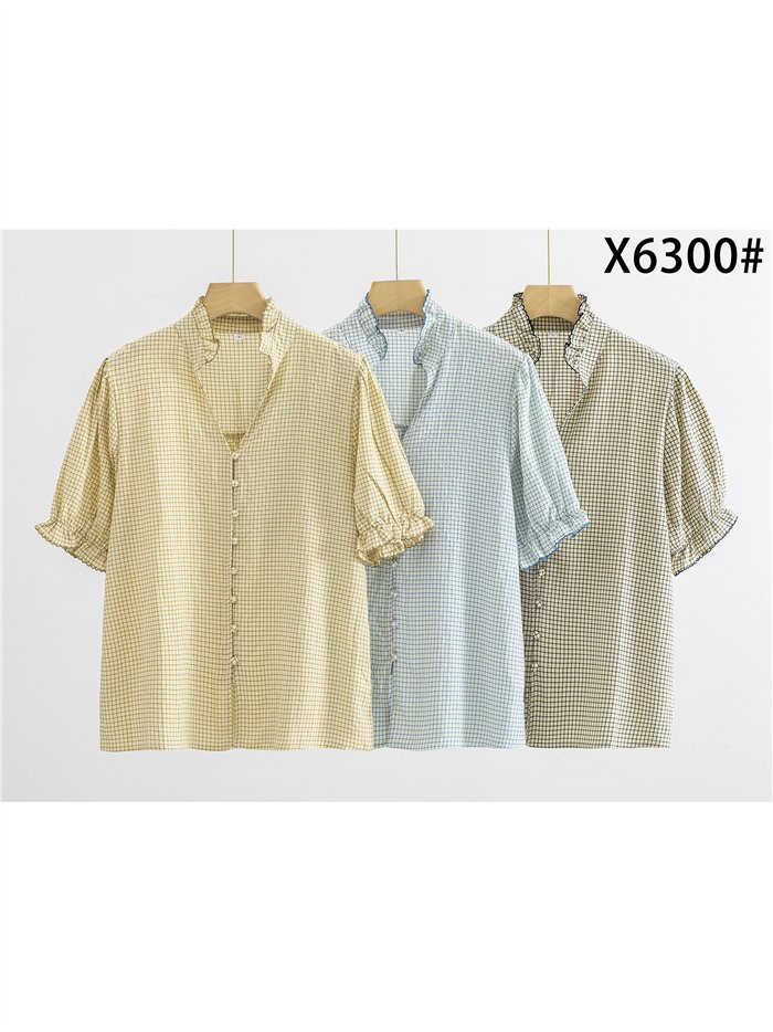 Blusa vichy con volante