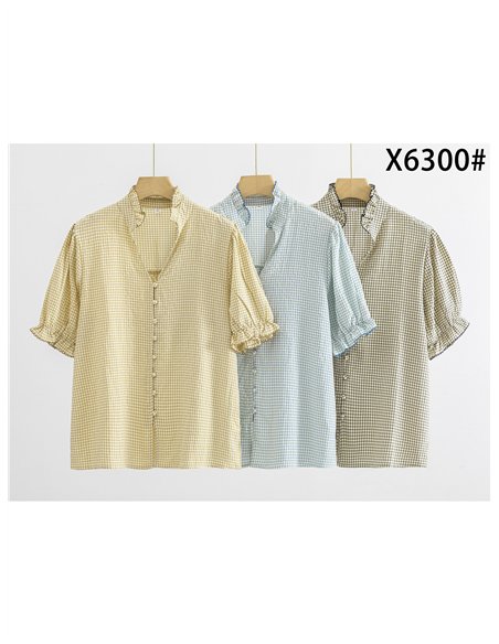 Blusa vichy con volante