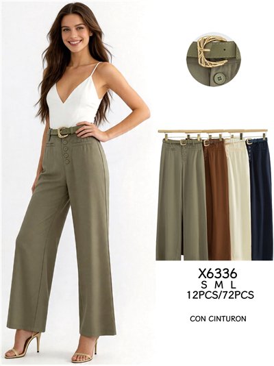 Pantaloni con dettagli a bottoni e cintura 2