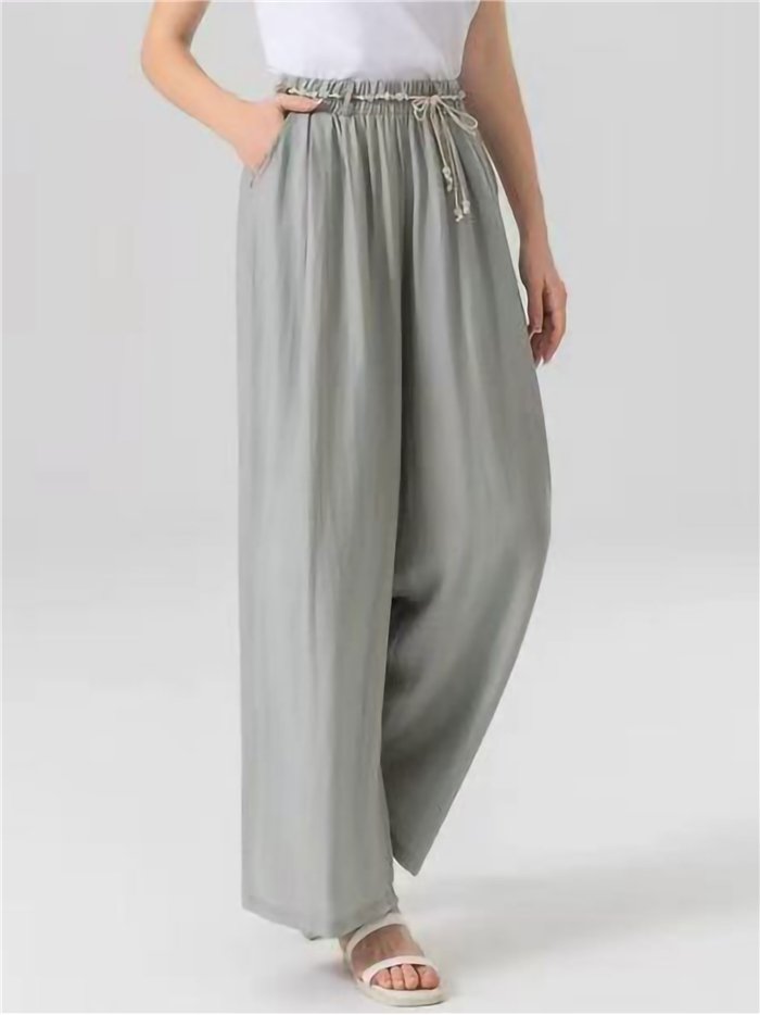 Pantaloni palazzo fluidi con coulisse