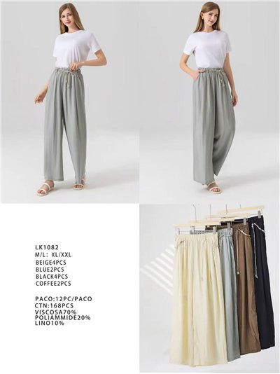 Pantaloni palazzo fluidi con coulisse 2