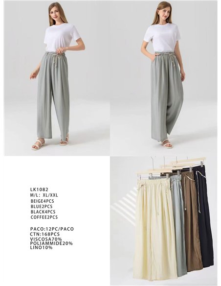 Pantaloni palazzo fluidi con coulisse