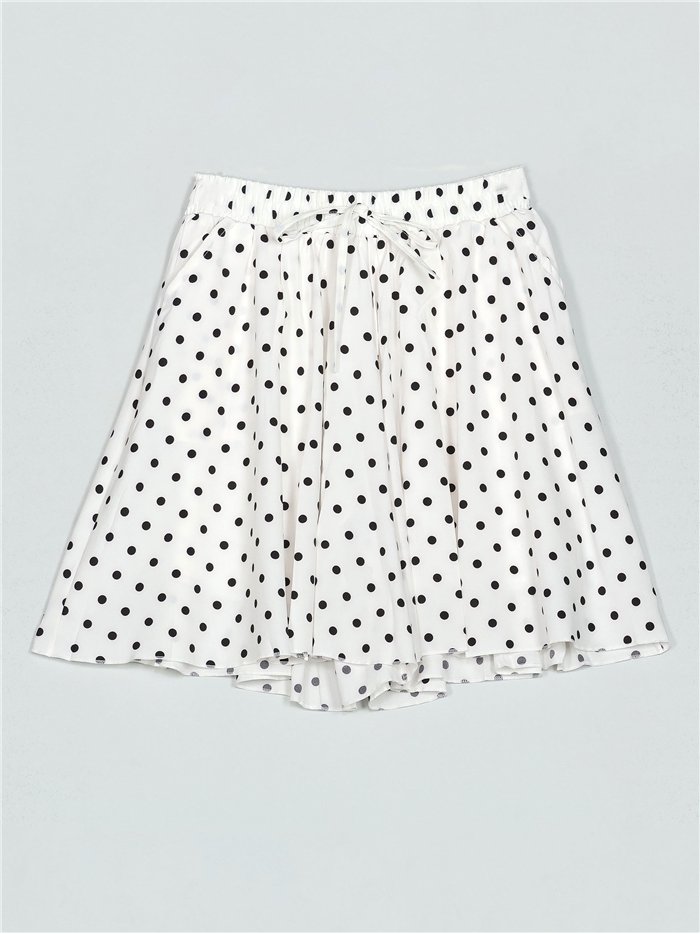 saia curta de bolinhas