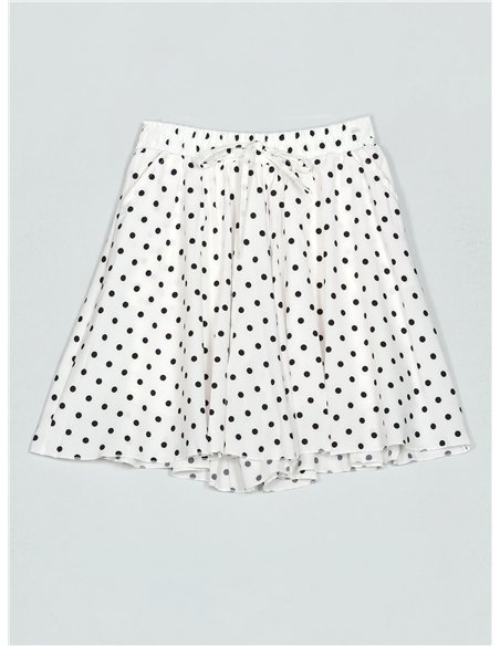 saia curta de bolinhas