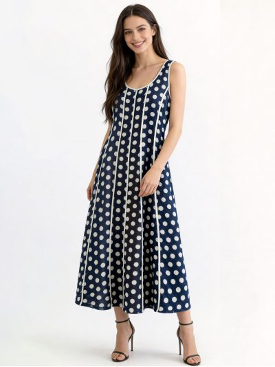 Robe longue à pois | DB-X6184 | Vente en gros | Eshermosa