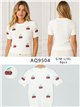 haut en maille brodé de cerises