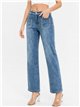 Jeans rectos bordado bolsillos