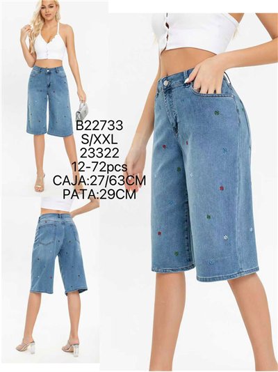 Jeans culotte bordados 2